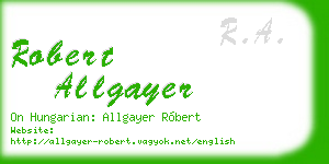 robert allgayer business card
